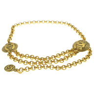 CHANEL(シャネル) ココマーク 2連チェーンベルト ゴールド【中古】【程度B】【カラーゴールド】【取扱店…