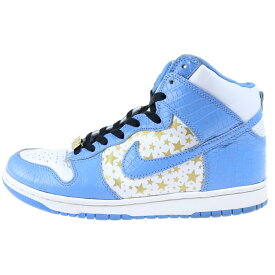 NIKE SB(ナイキエスビー) サイズ:27.5cm 【観賞用2003年製】×SUPREME DUNK HIGH PRO SB 307385-141 シュプリーム ダンク プロ ハイカットスニーカー ブルー/ホワイト US9.5/27.5cm【中古】【程度B】【カラーホワイト】【オンライン限定商品】