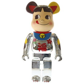 BE@RBRICK(ベアブリック) サイズ:1000% ×不二家 ペコちゃん 招き猫 福銀メッキ 1000% フィギュア 人形 シルバー 箱【新古品/中古】【程度S】【カラーシルバー】【取扱店舗BRING横浜ビブレ店】