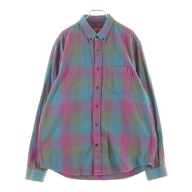 SUPREME(シュプリーム) サイズ:L 18AW Shadow Plaid Flannel Shirt シャドープレイド フランネル長袖シャツ マルチ【中古】【程度B】【カラーマルチカラー】【取扱店舗BRING仙台店】