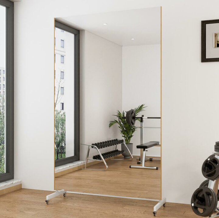 楽天市場】Brisafe 割れない鏡 スポーツミラー スタンドミラー 移動式  