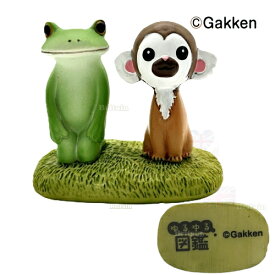 限定品【ゆるゆる図鑑(学研)】×【コポー】　特別コラボ！　Copeau【コポー】コポー　リスザルとカエル 　フィギュア・カエル（ラッピング不可）蛙 かえる 置物 マスコットオーナメント copeauゆるゆる図鑑　アマゾン展 限定商品・リスザル&コポー