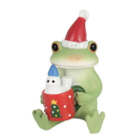 Copeau【コポー】クリスマスココアとカエル　フィギュア・カエル（ラッピング不可）蛙 かえる 置物 マスコットオーナメント copeau（宅配便送料全国一律590円/普通郵便260円）