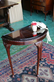 イギリスアンティーク家具 コンソールテーブル ハーフムーンテーブル サイドテーブル 英国製 r-211