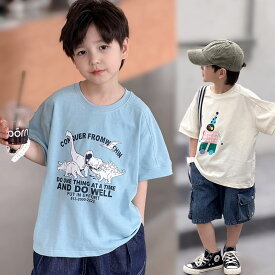 送料無料 ロゴプリント 半袖Tシャツ カットソー キッズ 韓国子供服 ジュニア 子供服 男の子 女の子 ダンス