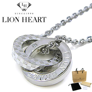 送料無料 LION 低廉 HEART for COUPLES 発売モデル ネックレス ライオンハート ステンレスネックレス メンズ 04N135SMS ダブルリングネックレス コレクション