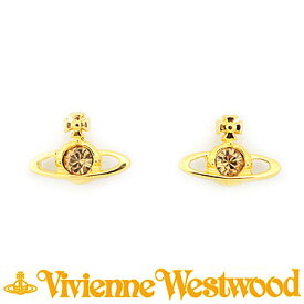 ヴィヴィアンウエストウッド ピアス 紙袋付 Vivienne Westwood NANO SOLITAIRE 62010037R121 イエローゴールド