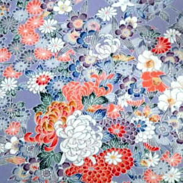 楽天市場】【中古】正絹（シルク）日本製薄藤色に百花繚乱古典小紋古布 