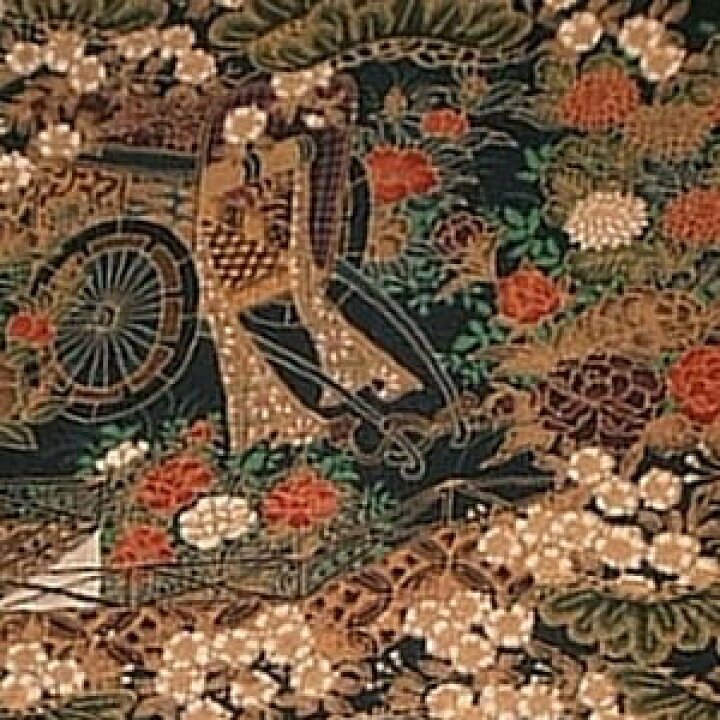 正絹 はぎれ 濃紺花柄3