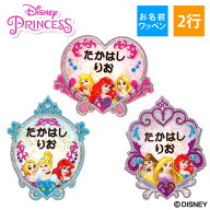 お名前ワッペン ディズニープリンセス ディズニー キャラクター 2行 3枚セット ネームワッペン アイロン …
