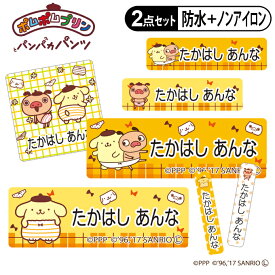 お名前シール タグ用シール パンパカパンツ×ポムポムプリン サンリオ 2点セット 防水 耐水 食洗機 レンジ ノンアイロン 送料無料 PR入園 入学 キャラクター お祝い 名入れ 幼稚園 保育園 楽天 お名前付け 名前しーる ブランド おしゃれな印刷