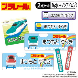 お名前シール タグ用シール プラレール A柄 2点セット 防水 耐水 食洗機 レンジ ノンアイロン 送料無料 PR入園 入学 キャラクター お祝い 名入れ 幼稚園 保育園 楽天 お名前付け 名前しーる ブランド おしゃれな印刷