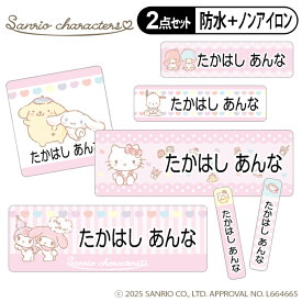 お名前シール タグ用シール サンリオキャラクターズ 2点セット 防水 耐水 食洗機 レンジ ノンアイロン 送料無料 PR入園 入学 キャラクター お祝い 名入れ 幼稚園 保育園 楽天 お名前付け 名前しーる ブランド おしゃれな印刷
