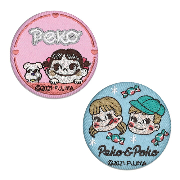 楽天市場】PEKO ペコちゃん 刺繍缶バッジ PEKO＆POKO プレゼント 