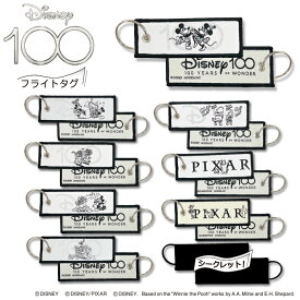 Disney100 フライトタグ ディズニー 100 キャラクター グッズキーホルダー キーリング 刺繍 織り 100周年 男の子 女の子 コレクション 楽天 お祝い ギフト【Disneyzone】