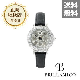 【正規取扱店】【1年保証】BRILLAMICO LILY 31MM BLACK x SILVER＜革ベルト＞正規取扱店 ブリラミコ 腕時計 スワロフスキー レディース メンズ 人気 ブランド ● 送料無料● ラッピング無料