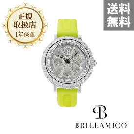 【正規取扱店】【1年保証】BRILLAMICO LILY 40MM FRESH YELLOW ＜シリコンベルト＞正規取扱店 ブリラミコ 腕時計 スワロフスキー レディース メンズ 人気 ブランド ● 送料無料● ラッピング無料