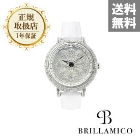 【正規取扱店】【1年保証】BRILLAMICO LILY 40MM WHITE x SILVER 正規取扱店 ブリラミコ 腕時計 スワロフスキー レディース メンズ 人気 ブランド ● 送料無料● ラッピング無料