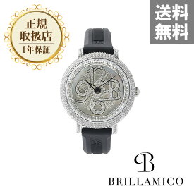 【正規取扱店】【1年保証】BRILLAMICO NUMBER40MM BLACK×SILVER ＜シリコンベルト＞正規取扱店 ブリラミコ 腕時計 スワロフスキー レディース メンズ 人気 ブランド ● 送料無料● ラッピング無料