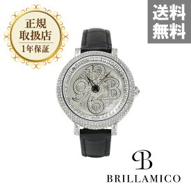 【正規取扱店】【1年保証】BRILLAMICO NUMBER40MM BLACK×SILVER 正規取扱店 ブリラミコ 腕時計 スワロフスキー レディース メンズ 人気 ブランド ● 送料無料● ラッピング無料