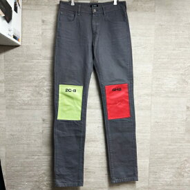 RAF SIMONS ラフシモンズ 182-310 18AW Regular fit jeans with patches デニムパンツ グレー size30 【中目黒B11】【中古】【メンズ】