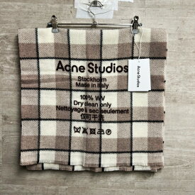 Acne Studios アクネストゥディオズ チェックマフラー size185×45 ベージュ系（画像参照）【中目黒B】【新品未使用】【メンズ】【レディース】