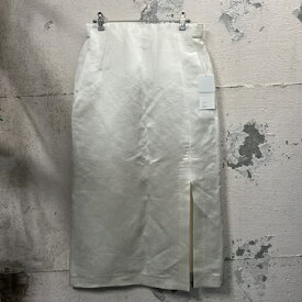 Mame Kurogouchi マメクロゴウチ MM22SS-SK018 Linen Silk High Waisted Slit Skirt 22SSスカート 3 ホワイト【表参道t05】【レディース】【中古】