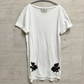 Maison Mihara Yasuhiro　メゾン　ミハラヤスヒロ　ローズ刺繍スリット　Tシャツ　40 ホワイト　【中目黒b8】【中古】【レディース】