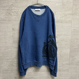 LANVIN ランバン MOTHER&CHILD LOGO SWEAT ロゴスウェット ブルー 【中目黒B1】【中古】【メンズ】