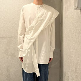 Y’s　ワイズ　ノーカラーシャツ　デザインシャツ　YI-B41-031　SIZE2　ホワイト　【レディース】【中古】【表参道t11】