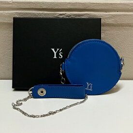Y's ワイズ レザーコインケース ブルー 青 箱付き【代官山05】【中古】【レディース】