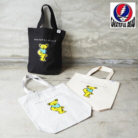 GRATEFUL DEAD グレイトフルデッド トート バッグ TOTE BAG GD-GD2003 トートバッグ メンズ レディース エコバッグ カジュアル ポップ バンド ストリート 古着 アメカジ かわいい クマ プリント A4サイズ マチ有り 通学 通勤 サブバッグ