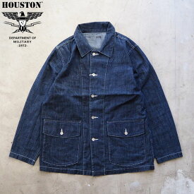 ヒューストン カバーオール メンズ HOUSTON US ARMY DENIM COVERALL 51335 デニム デニムシャツ ジャケット デニムジャケット アーミー ミリタリー ワーク アメカジ XL XXL ゆったり オーバーサイズ 長袖