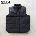 シュガーケーン ダウン ベスト SUGAR CANE LEATHER YOKE T/C DOWN VEST SC15222 メンズ ダウンベスト ジャケット ダウンジャケット レザーヨーク 本革 東洋エンタープライズ 東洋 アメカジ ワーク ミリタリー ブラック ベージュ 黒