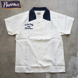 PHERROW'S フェローズ シャツ ボーリングシャツ 23S-PBS1 メンズ 半袖 半袖シャツ ボウリングシャツ 日本製 ボーリング アメカジ 刺繍 黒 おしゃれ
