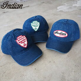 Indian Motorcycle インディアン モトサイクル キャップ Wappen DENIM Cap IA-1013 メンズ レディース デニム デニムキャップ 帽子 ぼうし インディアンモトサイクル モーターサイクル アメカジ おしゃれ