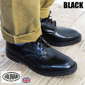 SOLOVAIR ソロヴェアー 革靴 4-996-17 シューズ 靴 プレーントゥシューズ ブラック 紳士靴 4EYE SHOE BLACK メンズシューズ ブーツ カジュアル ビジネス 短靴 ソロベアー グッドイヤー