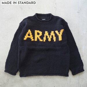 ���C�h�C���X�^���_�[�h �Z�[�^�[ �j�b�g �����Y MADE IN STANDARD ARMY ROLL-NECK SWEATER MS25F01000 �A�[�~�[ ���[���l�b�N �E�[�� ��҂� �y���[�Y ���[�Y�V���G�b�g �h���b�v�V�����_�[ �n�C�����h�E