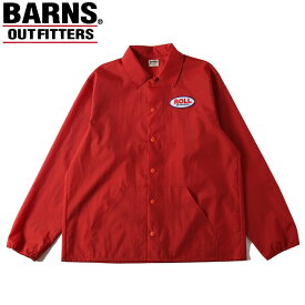 バーンズ ジャケットBARNS 60s Coach Jacket BR-24332 メンズ コーチジャケット コーチ 長袖 アウトフィッターズ outfitters ナイロンジャケット アメカジ ネイビー レッド