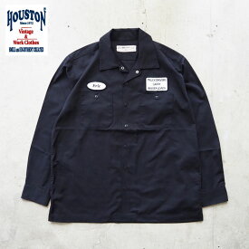 ヒューストン シャツ HOUSTON CUSTOM TC TWILL WORK SHIRT カスタムTCツイル ワークシャツ 41090 メンズ 長袖 長袖シャツ アメカジ ワーク カスタム ワッペン 開襟シャツ ミリタリー