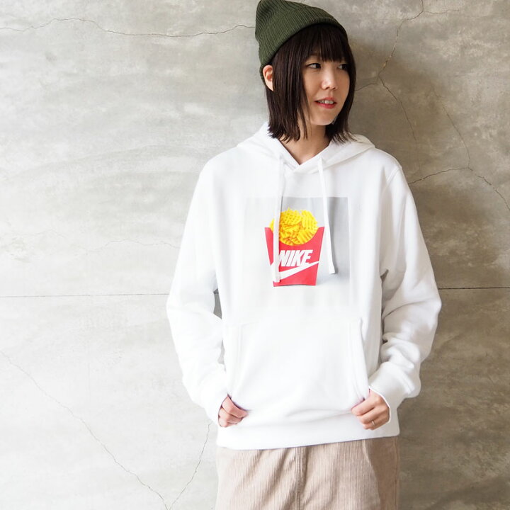 楽天市場 ナイキ Nike パーカー Nsw So Food Po L S Hoodie Dm2275 100 メンズ レディース フリース スウェット 裏起毛 ポテト プリント 長袖 フード カジュアル シンプル アメカジ スポーツ おしゃれ 大人 フーディー パーカ ブランドロゴ 白 ホワイト