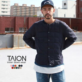 TAION タイオン ダウン インナーダウン CREW NECK BUTTON DOWN JACKET