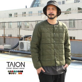 TAION タイオン ダウン インナーダウン CREW NECK BUTTON DOWN JKT