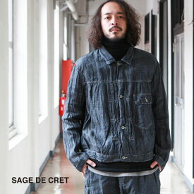 サージュデクレ SAGE DE CRET アウター ジャケット 6.5oz Linen デニム ショートジャケット