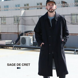 サージュデクレ SAGE DE CRET アウター コート SUPPER120's ライトメルトン ステンカラーロングコート