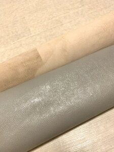 ライトグレー 220ds クロム革 牛革 イタリア レザー カゼイン仕上げ はぎれ 一枚革 レザークラフト 革 皮 本革 diy 生地 材料