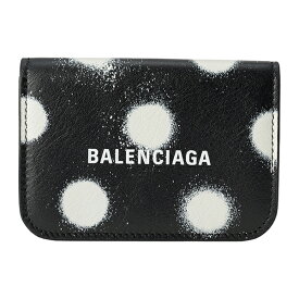 【P5倍4/25限定さらに最大5000円クーポン対象】バレンシアガ 3つ折り財布 BALENCIAGA キャッシュ 593813 1WVG3 1097 ユニセックス ブラック 黒 ホワイト 白