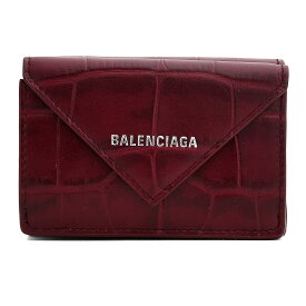 【訳ありアウトレット】バレンシアガ 3つ折り財布 BALENCIAGA ペーパー 391446 0R70N 6012 ユニセックス バーガンディ 赤