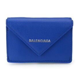 【1,000円OFFクーポン】バレンシアガ 3つ折り財布 BALENCIAGA ペーパー 391446 DLQ0N 4130 ユニセックス ブルー 青