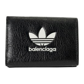【1,000円OFFクーポン】バレンシアガ 3つ折り財布 BALENCIAGA バレンシアガ×アディダス 721893 210M6 1091 ユニセックス ブラック 黒